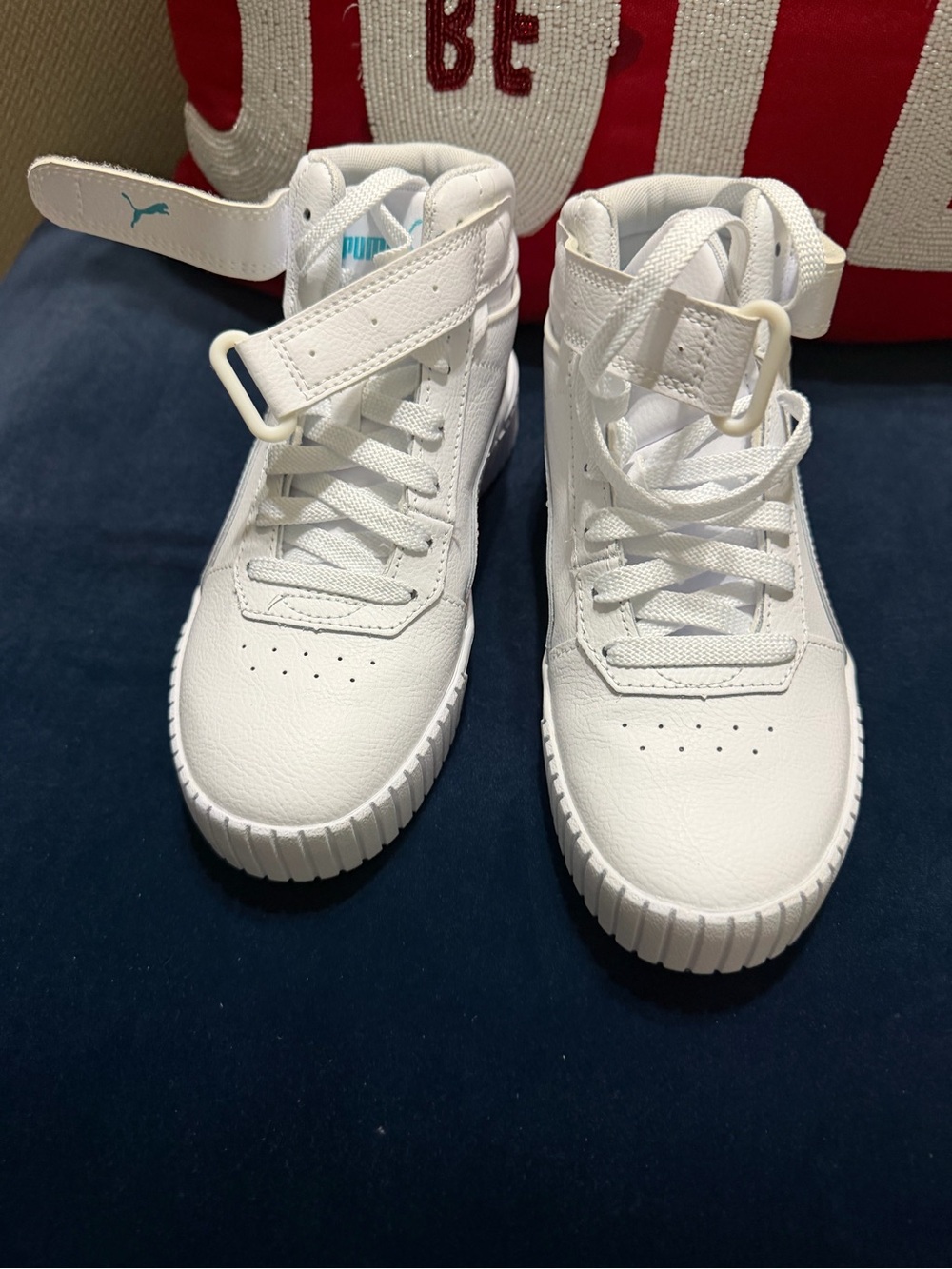 PUMA Kids' White High-Top Sneakers
